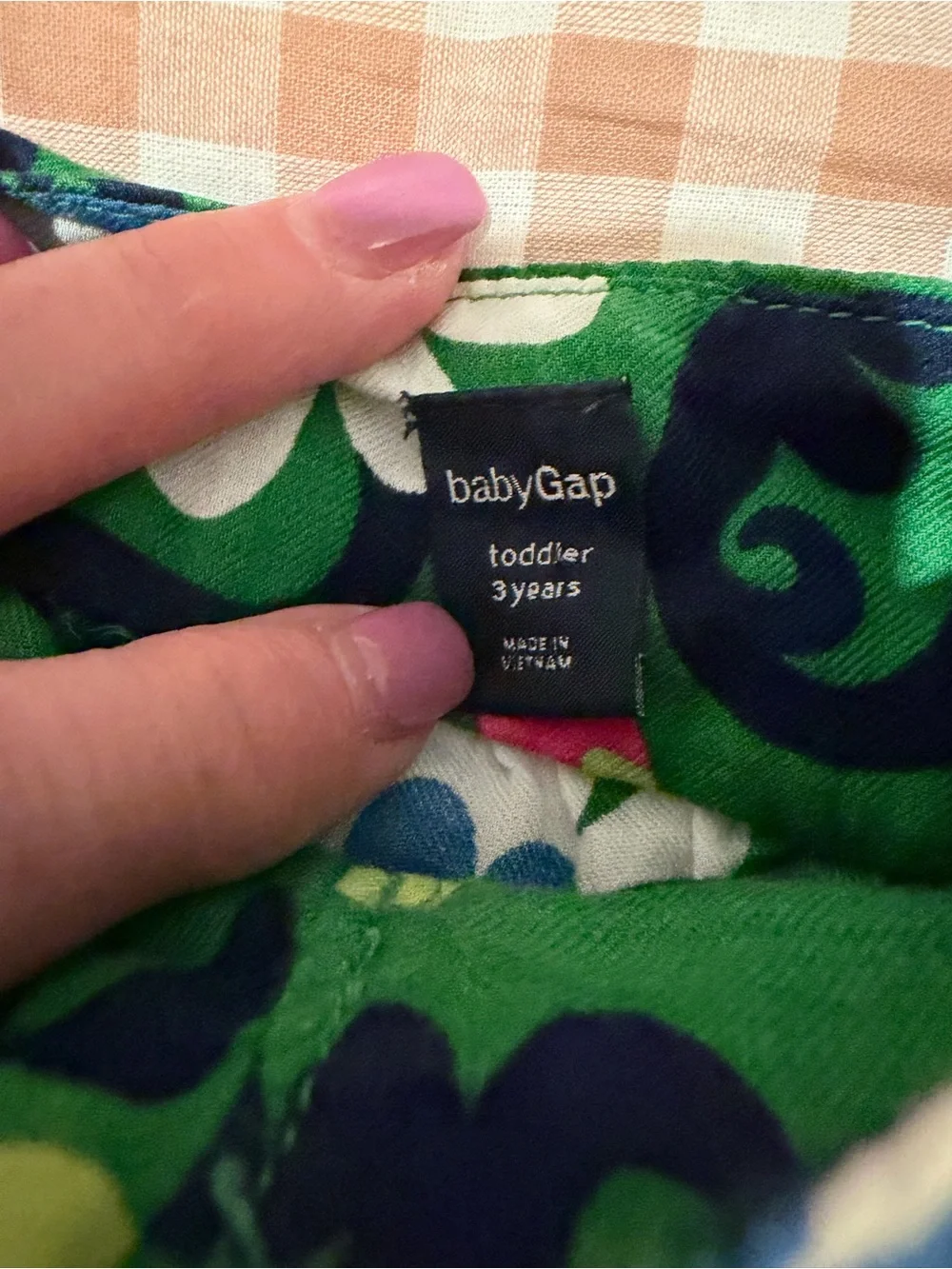 Baby Gap Toddlers Size 3years Green Dress Spring Flowers Medallions Soft Cotton